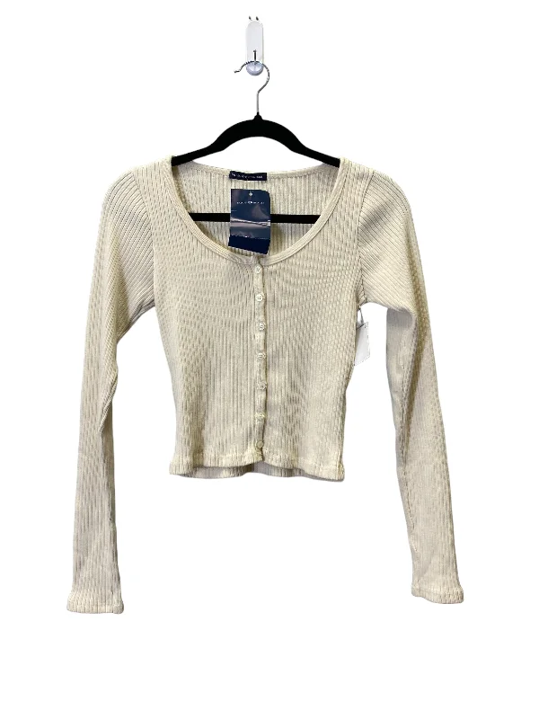 Cream Blouse Long Sleeve Brandy Melville, Size Onesize